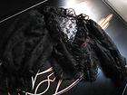 1950s Vintage Black Lace Mourning Bed Jacket~Big Puff Sleeves
