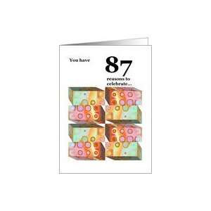  87th Birthday Greeting Card with Colorful Presents Card 