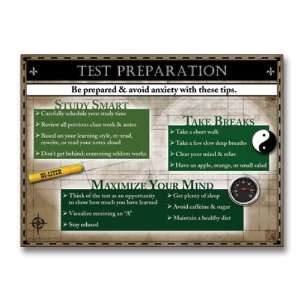  Test Preparation Educational Laminated Poster. Study Skills 