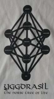 Yggdrasil Norse Tree of Life Diagram Natural Crew T Shirt  