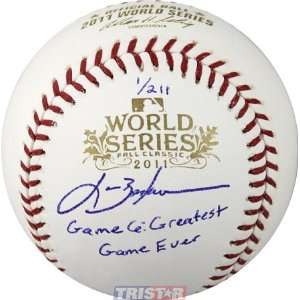  Lance Berkman Autographed 2011 World Series Baseball 