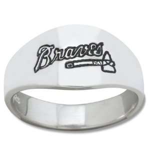  Atlanta Braves Logo Mens Enamel Band Ring (Size 12 