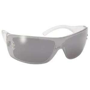 Chix Hollywood Clear Wrap around Sport Sunglasses with Silver Mirror 