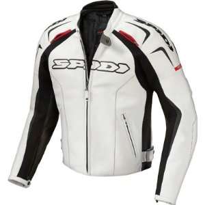  Spidi Track Leather Jacket White/Black Euro 58/US 48 