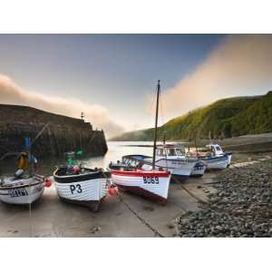  Fishing Vessels Beached at Low Tide in Clovelly Harbour 