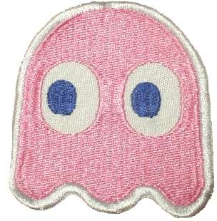 Pink Ghost Pinky Pacman Embroidered Patch Pac man Pacland  