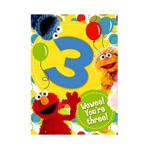  Sesame Street Birthday Card   Wowee Youre three Toys & Games