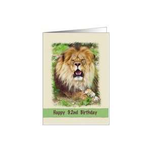  Birthday, 92nd, Reposeful Lion Card Toys & Games