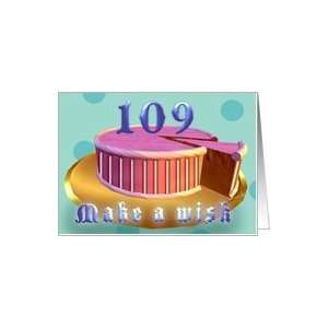   girl cake golden plate 109 years old birthday cake Card Toys & Games