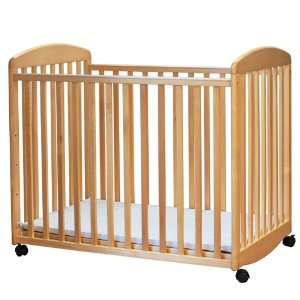  Portable Baby Crib with Casters in Natural Finish