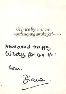 Unique Hand Signed Card from Princess Diana  