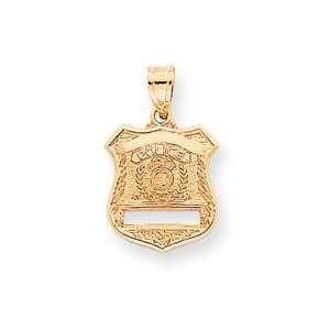   14k Police Badge Pendant   Measures 15.9x26.9mm   JewelryWeb Jewelry