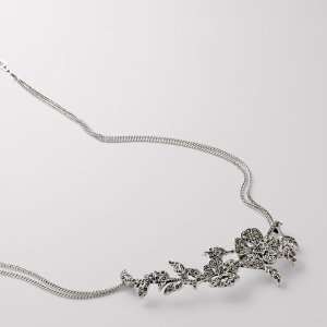  Fossil Marcasite Flower Necklace Jewelry