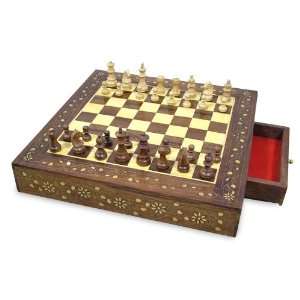  Brass inlay chess set, Challenge