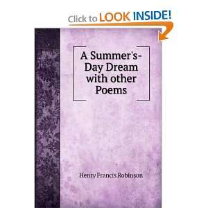   Summers Day Dream with other Poems Henry Francis Robinson Books
