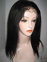 100% INDIAN REMY 14 #1B FULL LACE WIG YAKI STRAIGHT  