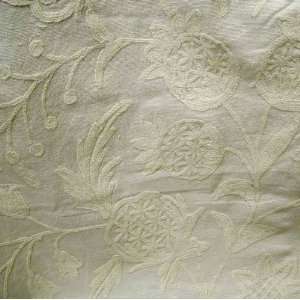  52 Wide Wool Crewel on Linen Poppy Natural Fabric By The 