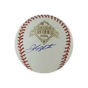 Joe Blanton autographed 2008 World Series Baseball  Sports 