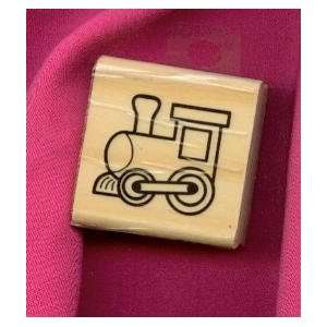   Train Rubber Stamp on 1 ½ X 1 ½ Wood Block Arts, Crafts & Sewing