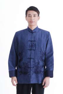 Chinese Men Dragon Tai Chi Chuan Kung Fu Shirt Jacket/Coat Vest  