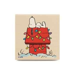   Peanuts Wood Mounted Rubber Stamp Decorated Dog House