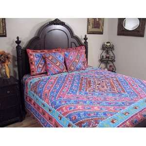  5p Decorative Aari Embroidered Bedding Coverlet Duvet 