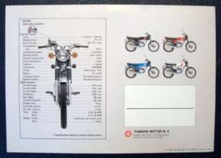 YAMAHA RD 50 M MOTORCYCLE SALES BROCHURE CIRCA 1980.  