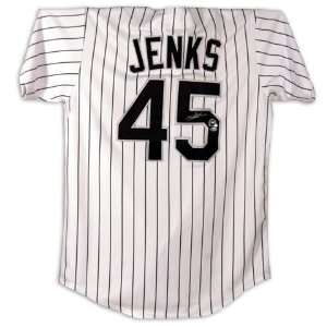  Bobby Jenks Chicago White Sox Autographed Pinstripe Jersey 