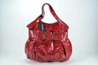 XOXO REMEMBRANCE VINYL CROCO EMBOSSED RED TOTE NWT  
