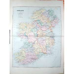  STANFORD MAP 1904 IRELAND TYRONE ARMAGH DONEGAL ANTRIM 