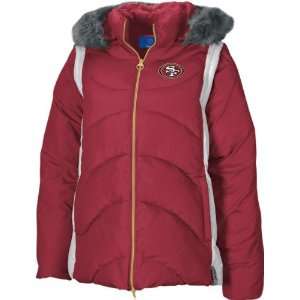  San Francisco 49ers  Red  Womens 4 In 1 Quilted Parka 