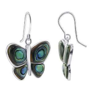 Sterling Silver Abalone Butterfly Designer Fish Hook Finding Dangle 