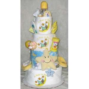  4 Tier A Star is Born Baby Diaper Cake Toys & Games