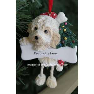  Cockapoo Dog Dangling/Wobbly Leg Christmas Ornament by E&S 