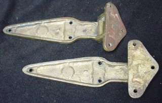 Pair Solid Brass Offset Ice Box Hinges Antique Architectural Hardware 