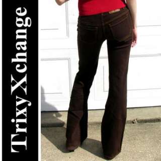 FRENCH PARIS BROWN CORSET FLARED PANTS Jeans Girls 25  