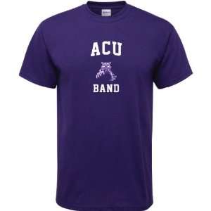  Abilene Christian Wildcats Purple Band Arch T Shirt 