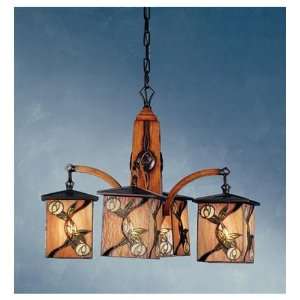  26W Mackintosh Rose 4 Lt Lantern Chandelier