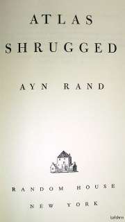 Atlas Shrugged ~ Ayn Rand ~ 1st/1st ~ 1957 ~ Classic Novel ~ Books 
