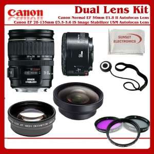 Lens Kit Includes Canon Normal EF 50mm f/1.8 II Autofocus Lens, Canon 