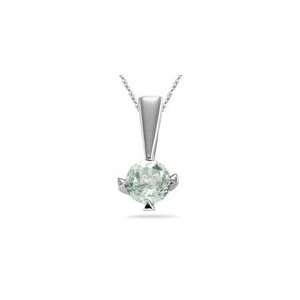 0.70 Cts Green Amethyst Pendant in Silver Jewelry