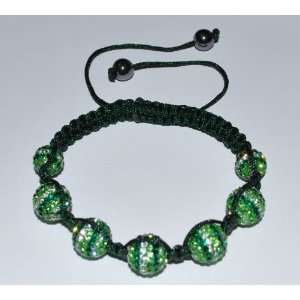  Swarovski Crystal Clear and Emerald 12mm Pave Ball Beads 