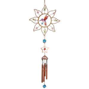  Carson Home Accents Wireworks Hummingbird Flower Chime 