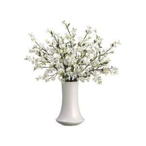  White Apple Blossom Silk Flower Arrangement