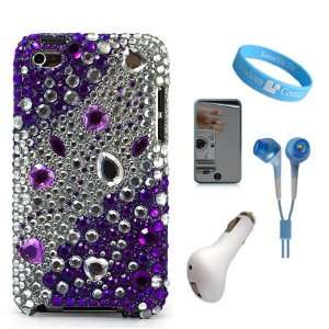  2 Piece Purple Rhinestones Protective Case for Apple iPod 