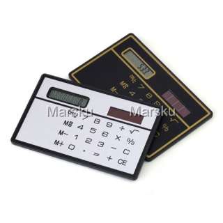 thin Portable Wallet Credit Card Style Solar Power Pocket Calculator 8 
