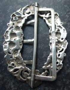 ANTIQUE VICTORIAN 1894 H/M STERLING SILVER BUCKLE  