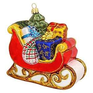  2009 Bronners Annual 3 D Sleigh Glass Ornament