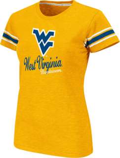 West Virginia Mountaineers Womens Gold Backspin Slub Knit T Shirt 