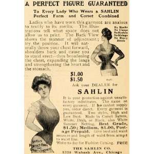  1906 Ad Sahlin Perfect Form Corsets Victorian Fashion 